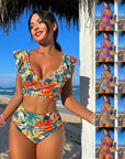 Women's Two-piece Swimsuit Ruffled Halter Bikini
