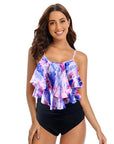 High Waist Two-piece Suit Swimsuit Women's Ruffled