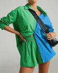 Women Tracksuits Shirt With Mini Shorts Cotton Two Pieces