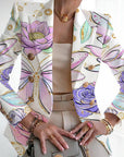 Women's Fashion Printed Suit Slim Jacket