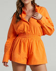 Women Tracksuits Shirt With Mini Shorts Cotton Two Pieces