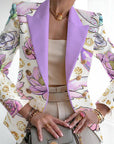 Women's Fashion Printed Suit Slim Jacket