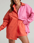 Women Tracksuits Shirt With Mini Shorts Cotton Two Pieces