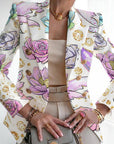 Women's Fashion Printed Suit Slim Jacket
