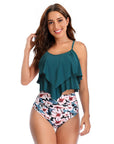 High Waist Two-piece Suit Swimsuit Women's Ruffled