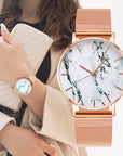 Fashion Rose Gold Mesh Band Wrist Watch