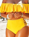 New Split Swimsuit Off-shoulder Ruffled Split Beach Bikini