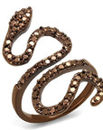 Coffee Colored Snake Ring - Brass