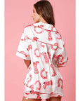Satin Printed Two-piece Pajamas For Women