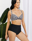 Marina West Swim Take A Dip Twist High-Rise Bikini in Leopard
