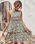 Backless Printed Sleeveless Dress
