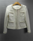 Women's Autumn And Winter Heavy Industry Beads Coat