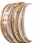 Faux Leather & Pearl Layered Bracelet