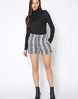 Women's Brushed Wool Shorts In Black Ivory