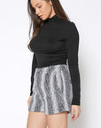 Women's Brushed Wool Shorts In Black Ivory