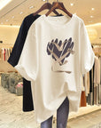 Women's Summer Pure Cotton Mid-length Short-sleeved T-shirt