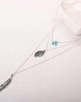 Turquoise Leaf Feather Multi Layer Necklace
