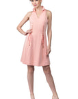 Vienna Dress - Fit and flare wing tip collar dress