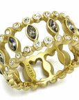 TK2907 - IP Gold(Ion Plating) Stainless Steel Ring with Crystals